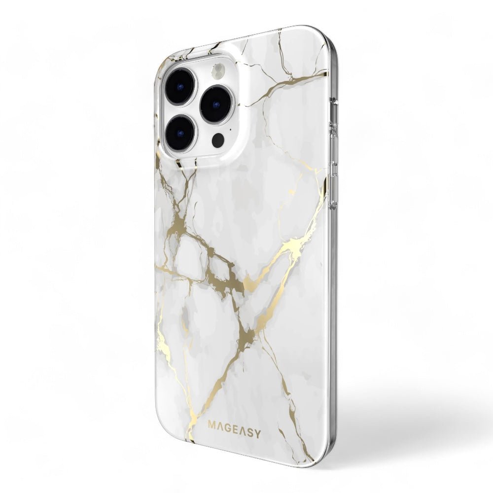 Estuche switcheasy marble iphone 14 pro champagne white color blanco - TOP MOVIL