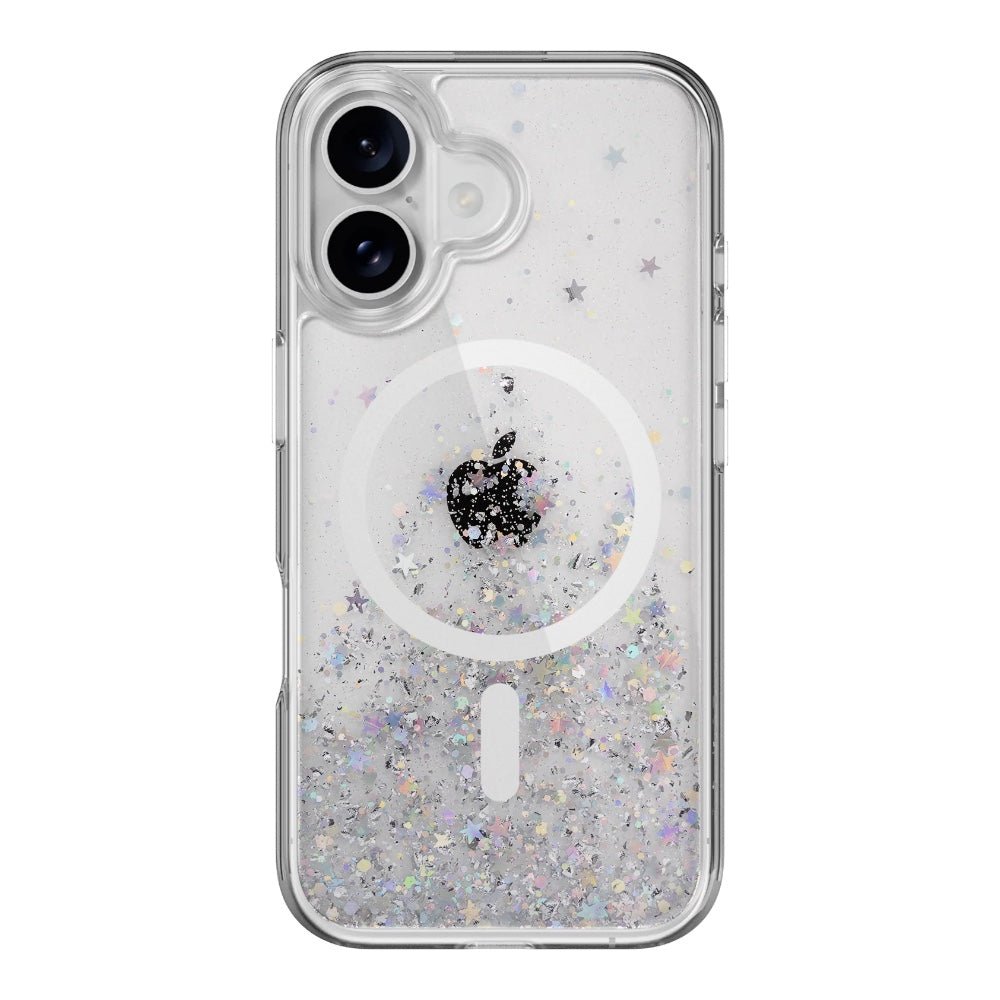 Estuche switcheasy skin iphone 16 plus starfield m 3d glitter shockproof case for 2024 iphone 2 lenses large color transparente - TOP MOVIL