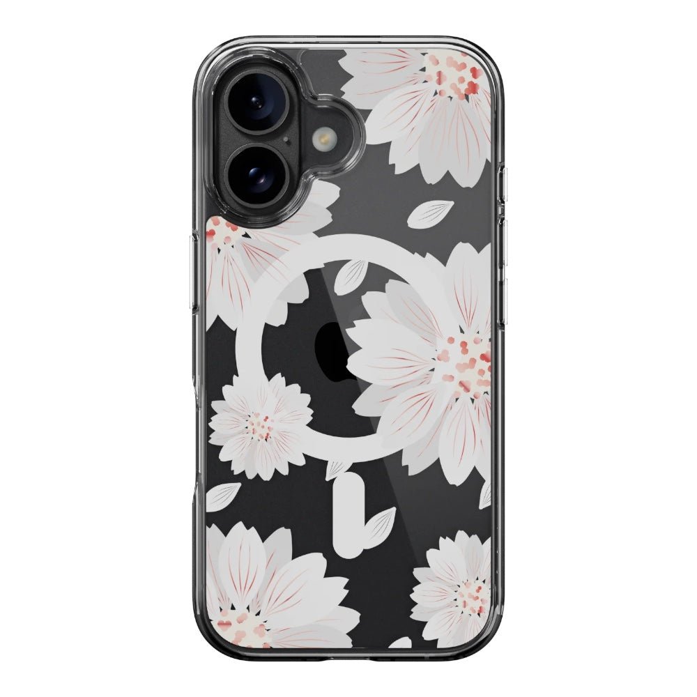 Estuche switcheasy skin iphone 16 plus style m pattern shockproof case for 2024 iphone 2 lenses large white flower color multicolor - TOP MOVIL