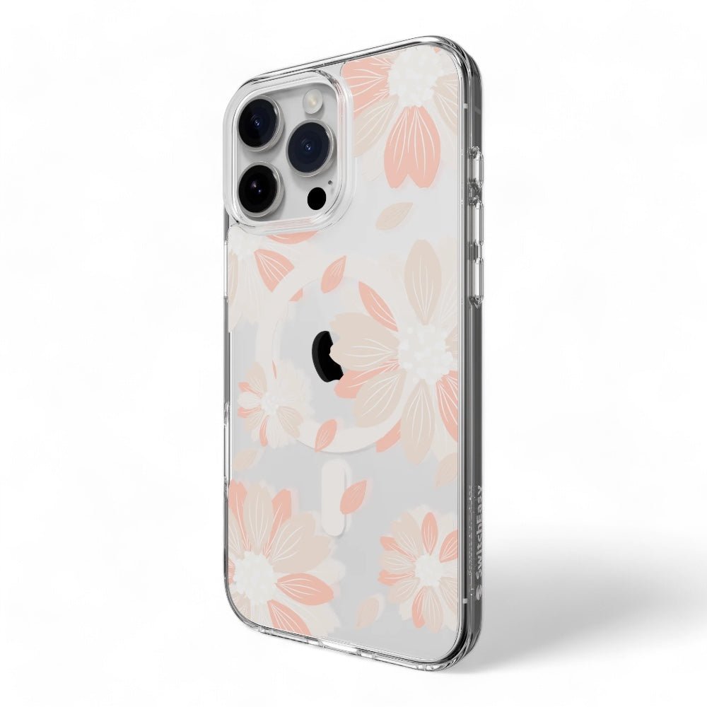 Estuche switcheasy skin iphone 16 pro max style m pattern shockproof case pink flower color multicolor - TOP MOVIL