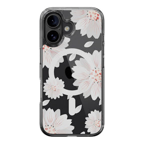 Estuche switcheasy skin iphone 16 style m pattern shockproof case for 2024 iphone 2 lenses White Flower color multicolor - TOP MOVIL