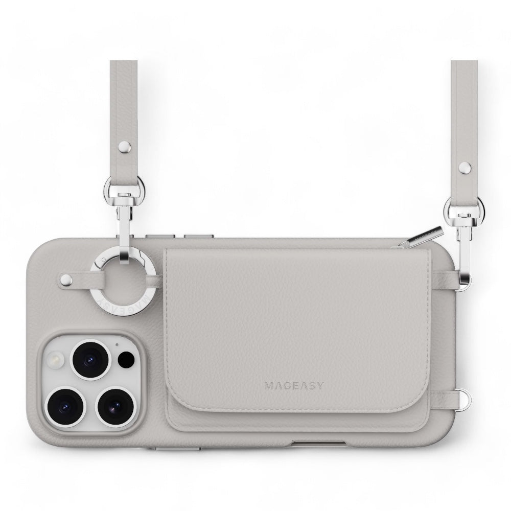 Estuche switcheasy wallet iphone 16 pro pouch m wallet phone case with stand color gris - TOP MOVIL