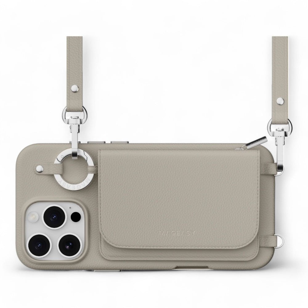 Estuche switcheasy wallet iphone 16 pro pouch m wallet phone case with stand starlight color multicolor - TOP MOVIL