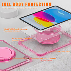 Estuche transparent b series modelo ipad 10 th color fucsia con strap - TOP MOVIL