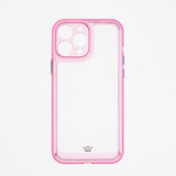 Estuche transparente el rey marco de apple iphone 13 pro max color rosado / transparente - TOP MOVIL