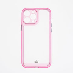 Estuche transparente el rey marco de apple iphone 13 pro max color rosado / transparente - TOP MOVIL