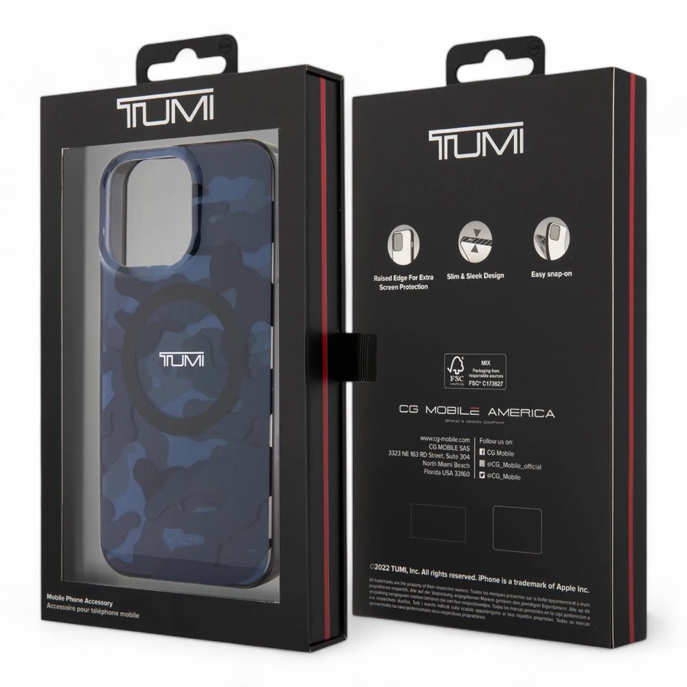 Estuche Tumi Hc Double Layer Pc/Tpu Magsafe Camo Print Iphone 15 Pro Max Color Azul - TOP MOVIL