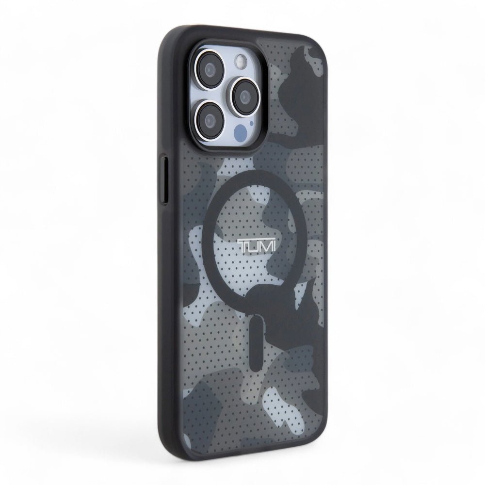 Estuche tumi hc frosted magsafe transparent mesh camo iphone 15 pro max color negro - TOP MOVIL