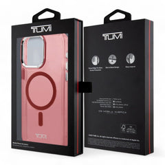 Estuche tumi hc magsafe transparent pink iphone 15 pro max color rosado - TOP MOVIL