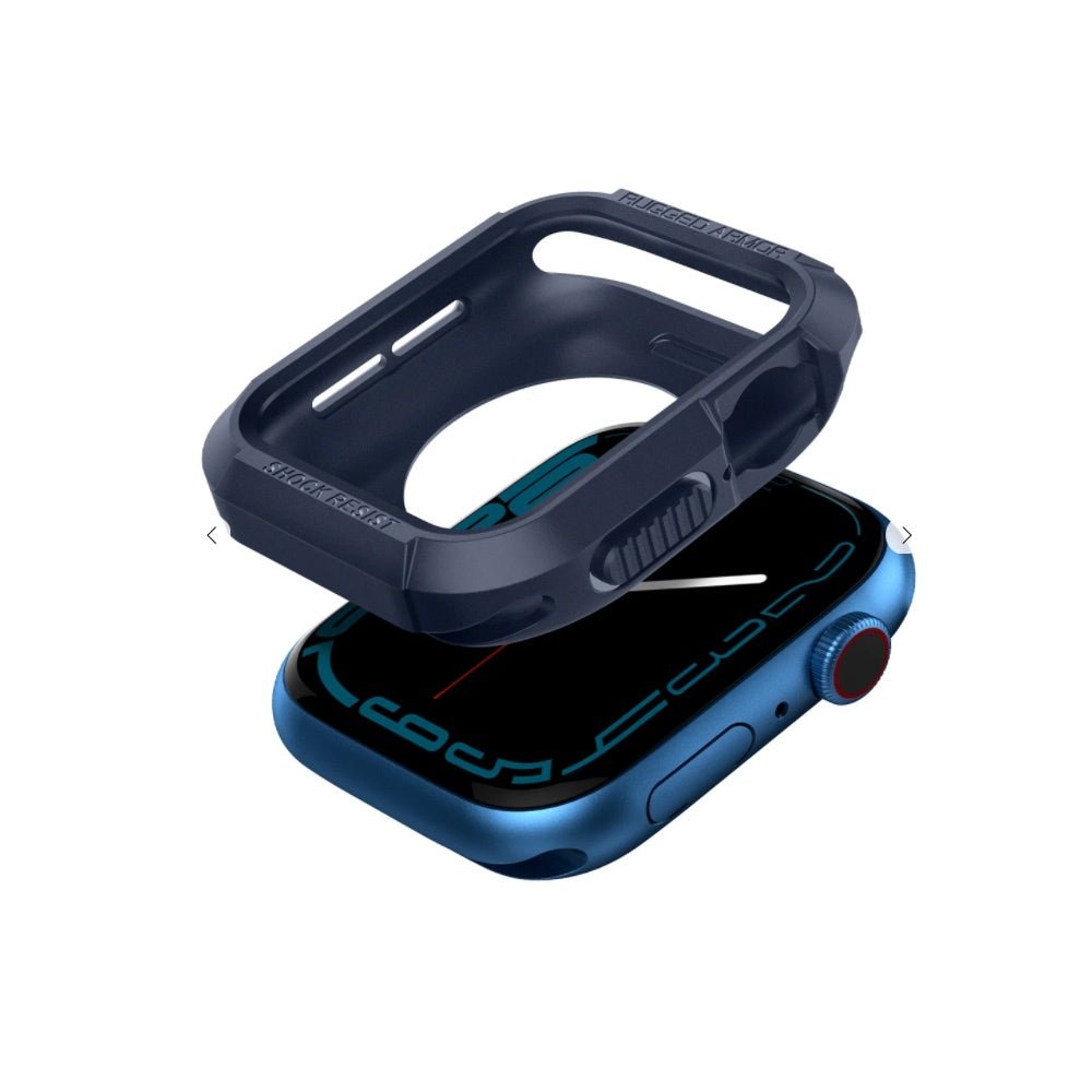 Estuche watch bumper spigen rugged armor apple 44 / 45 mm color azul - TOP MOVIL