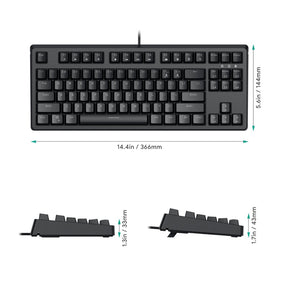 Gadget Aukey Gaming Kmg14 Mechanical Keyboard Blue Switchecompact 87Key With Software Color Azul - TOP MOVIL (B2C)