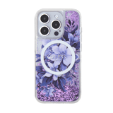Guess hc magsafe liq. glitter flower purple iphone 16 pro max - TOP MOVIL