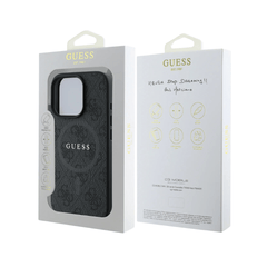 Guess hc magsafe pu 4g ring classic logo black iphone 16 pro - TOP MOVIL