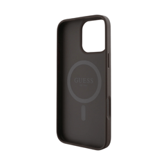 Guess hc magsafe pu 4g ring classic logo brown iphone 16 pro - TOP MOVIL