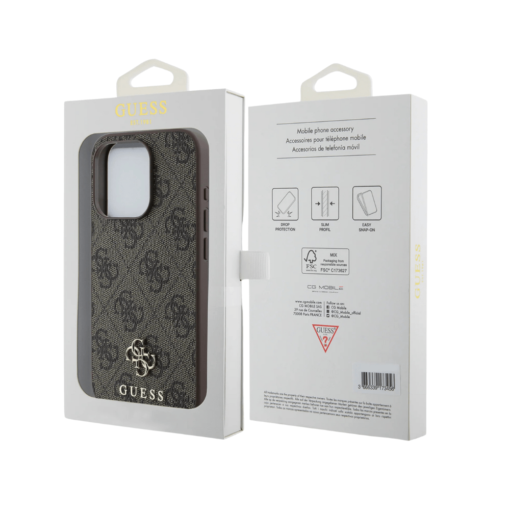 Guess hc magsafe pu 4g small 4g and classic brown iphone 16 pro - TOP MOVIL