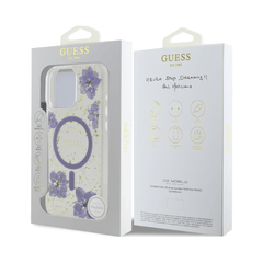 Guess hc magsafe resin flowers purple iphone 16 pro max - TOP MOVIL
