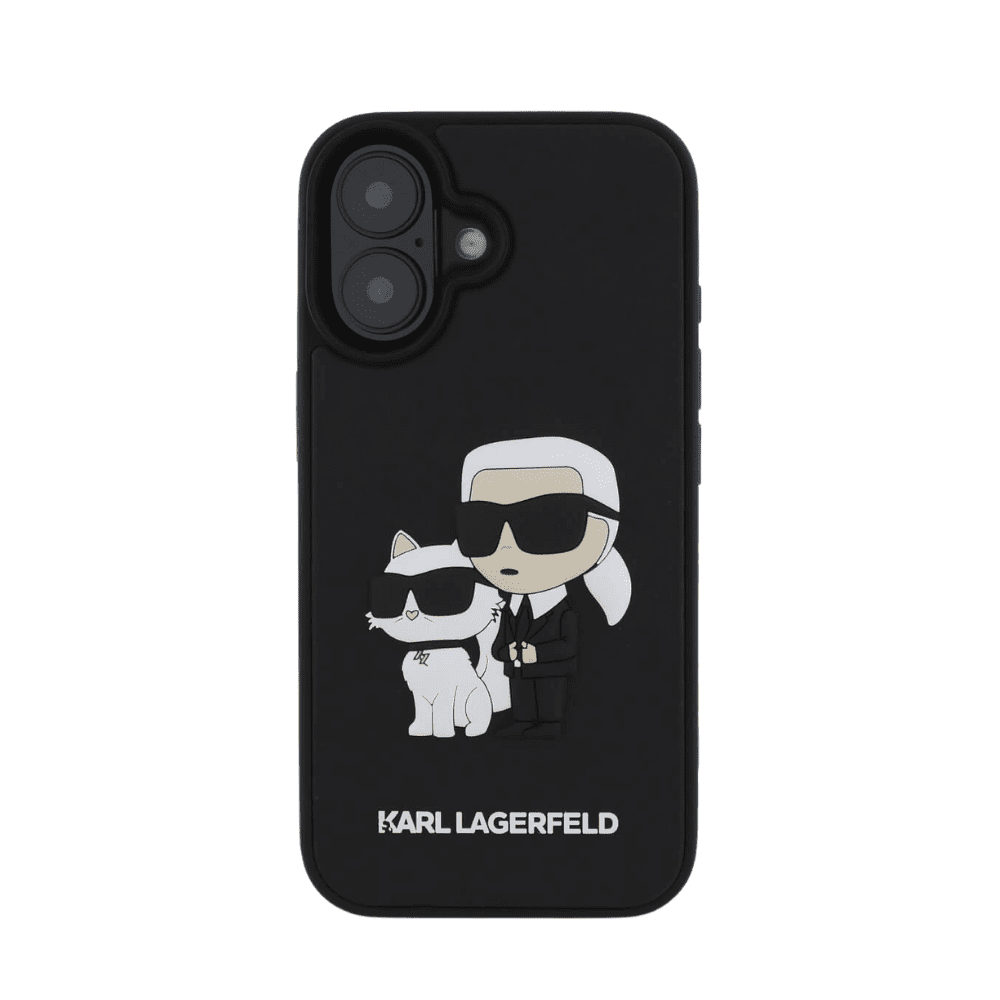 Karl Lagerfeld hc 3d rubber kc nft black iphone 16 - TOP MOVIL