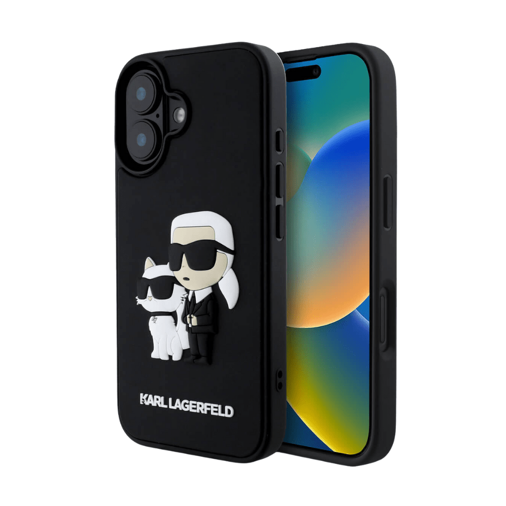 Karl Lagerfeld hc 3d rubber kc nft black iphone 16 - TOP MOVIL