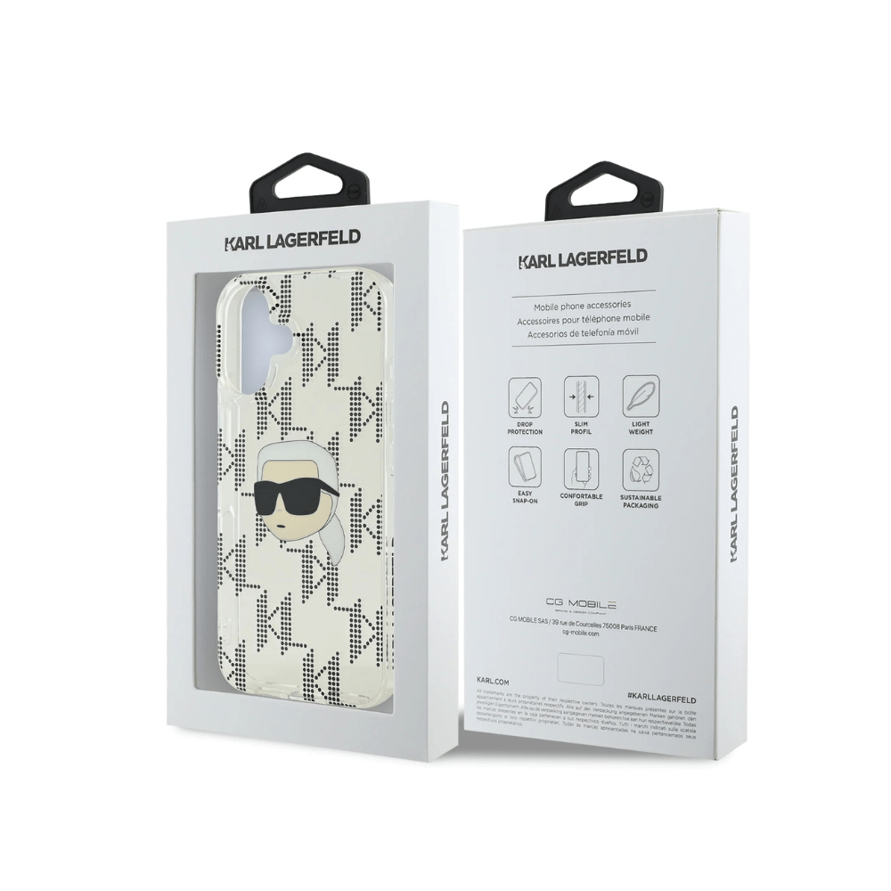 Karl Lagerfeld hc iml k. head monogram electroplated transparent iphone 16 - TOP MOVIL