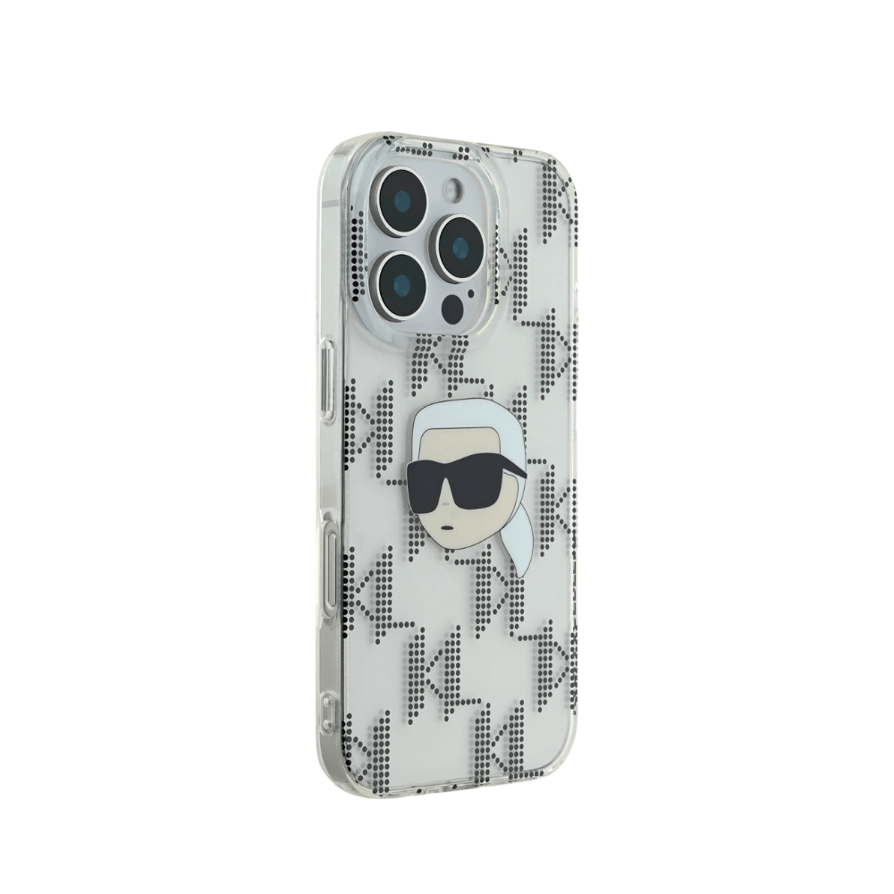 Karl Lagerfeld hc iml k. head monogram electroplated transparent iphone 16 pro max - TOP MOVIL
