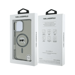 Karl Lagerfeld hc magsafe iml metal k. head black iphone 16 pro max - TOP MOVIL