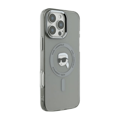 Karl Lagerfeld hc magsafe iml metal k. head black iphone 16 pro max - TOP MOVIL