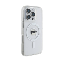Karl Lagerfeld hc magsafe iml metal k. head white iphone 16 pro max - TOP MOVIL