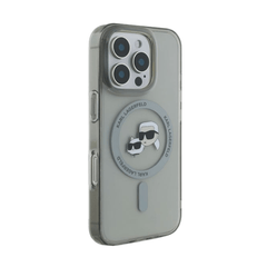 Karl Lagerfeld hc magsafe iml metal kc heads black iphone 16 pro max - TOP MOVIL