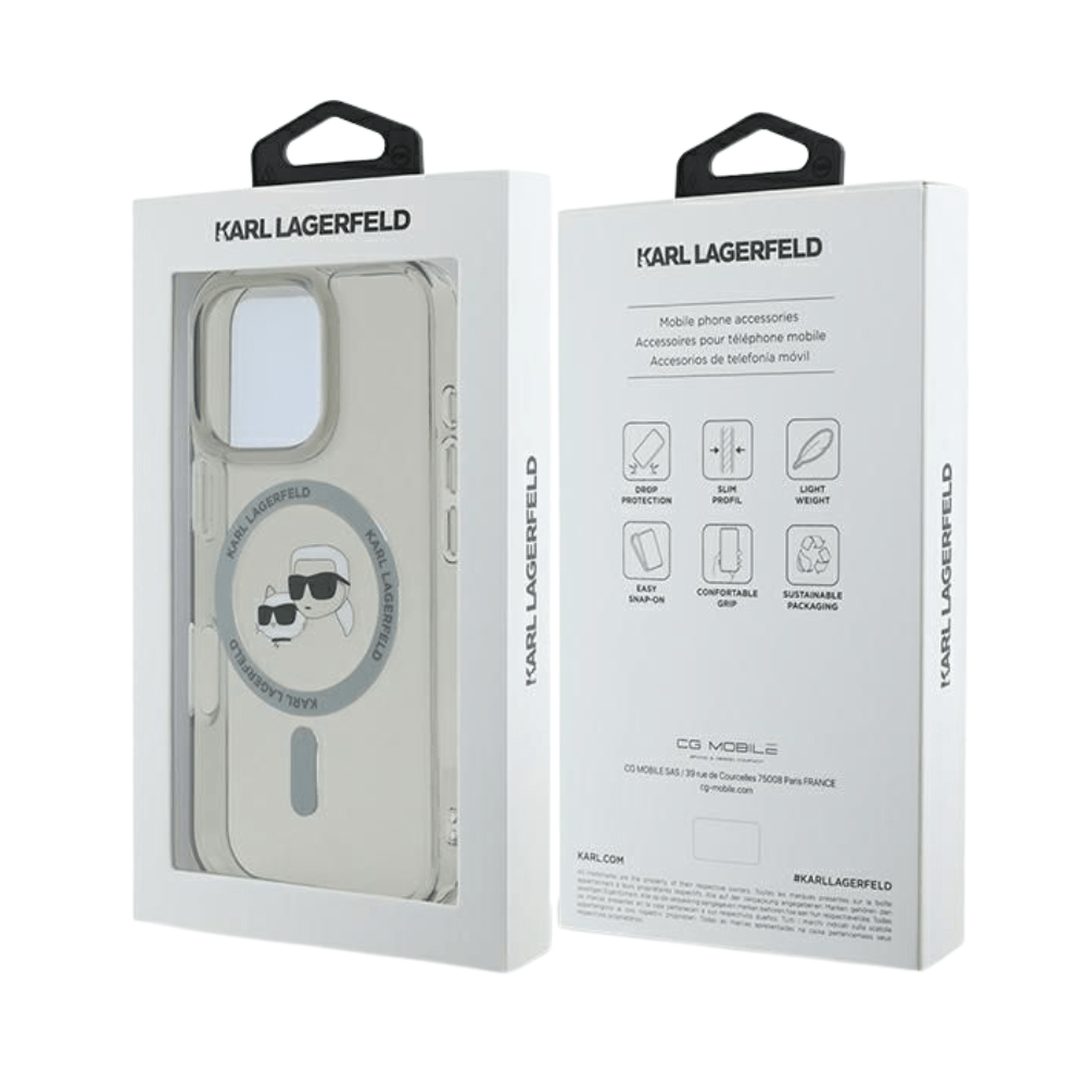Karl Lagerfeld hc magsafe iml metal kc heads black iphone 16 pro max - TOP MOVIL