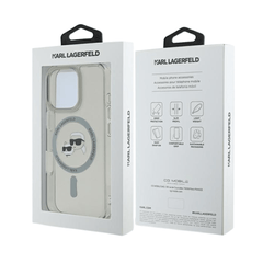 Karl Lagerfeld hc magsafe iml metal kc heads black iphone 16 pro max - TOP MOVIL