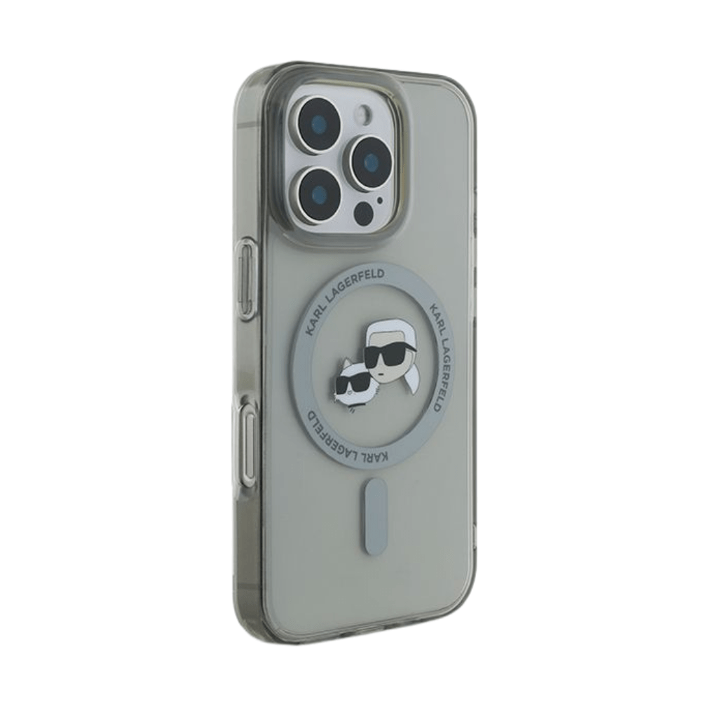 Karl Lagerfeld hc magsafe iml metal kc heads black iphone 16 pro max - TOP MOVIL