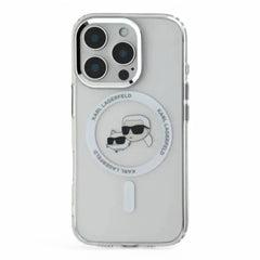 Karl Lagerfeld hc magsafe iml metal kc heads white iphone 16 pro - TOP MOVIL