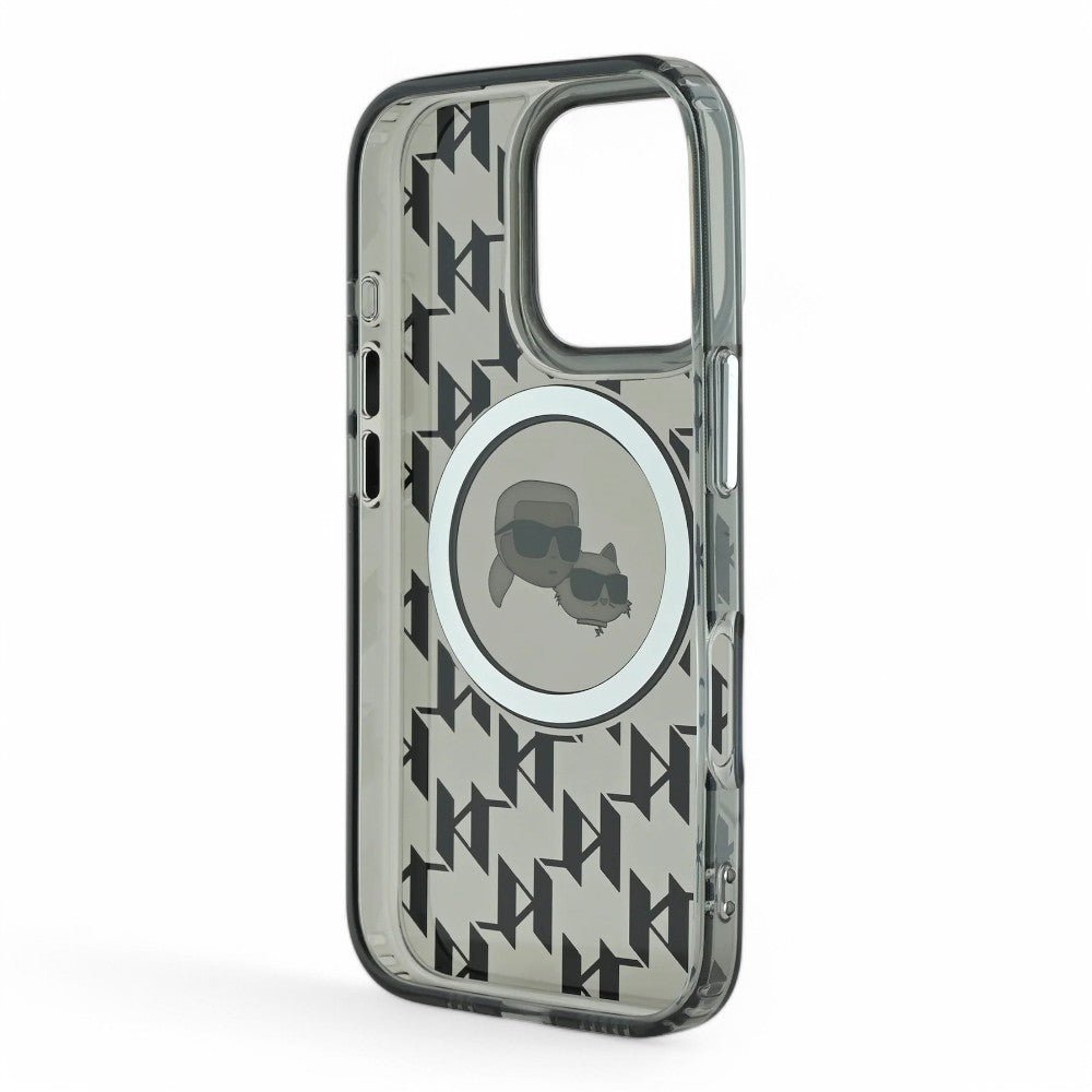 Karl Lagerfeld hc magsafe iml metal monogram kc heads black iphone 16 pro - TOP MOVIL