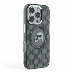 Karl Lagerfeld hc magsafe iml metal monogram kc heads black iphone 16 pro - TOP MOVIL