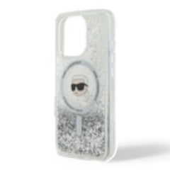 Karl Lagerfeld hc magsafe liq. glitter k. head transparent iphone 16 pro - TOP MOVIL