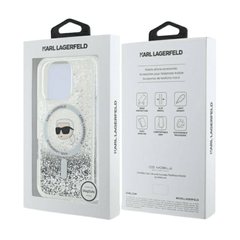 Karl Lagerfeld hc magsafe liq. glitter k. head transparent iphone 16 pro max - TOP MOVIL