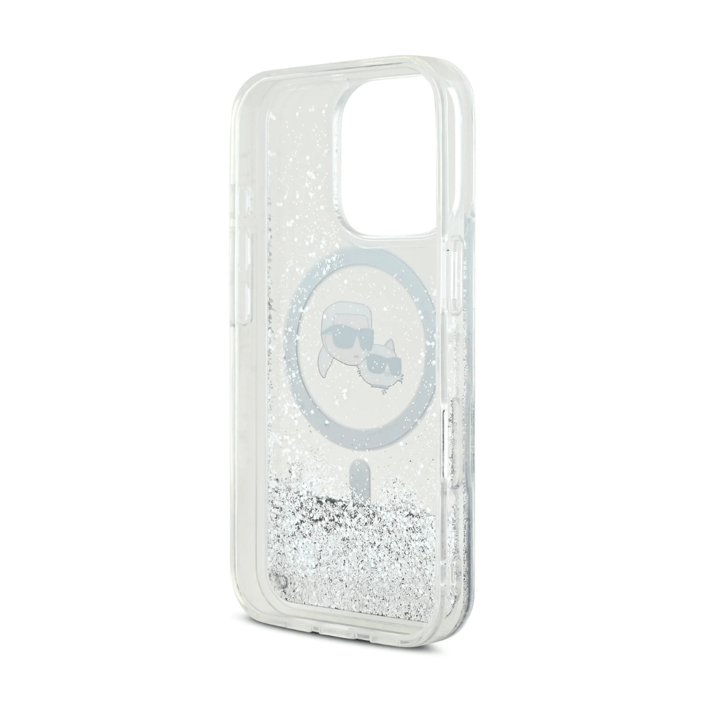 Karl Lagerfeld hc magsafe liq. glitter kc heads transparent iphone 16 pro - TOP MOVIL