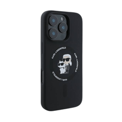 Karl Lagerfeld hc magsafe silicone kc heads ring black iphone 16 pro - TOP MOVIL