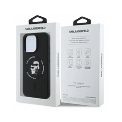 Karl Lagerfeld hc magsafe silicone kc heads ring black iphone 16 pro - TOP MOVIL