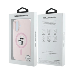 Karl Lagerfeld hc magsafe silicone kc heads ring pink iphone 16 - TOP MOVIL