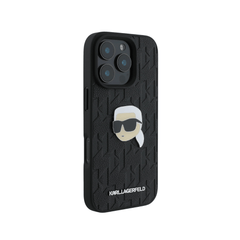 Karl Lagerfeld hc pu monogram k. head pin black iphone 16 pro max - TOP MOVIL