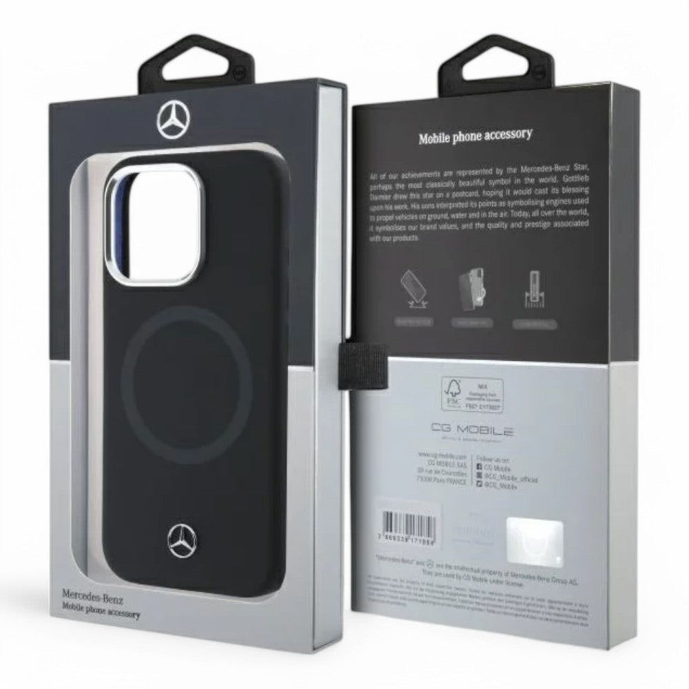 Mercedes - Benz mb hc magsafe silicone tonal logo black iphone 16 pro - TOP MOVIL