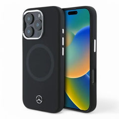 Mercedes - Benz mb hc magsafe silicone tonal logo black iphone 16 pro - TOP MOVIL