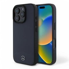 Mercedes - Benz mb hc magsafe textured and plain leather navy iphone 16 pro max - TOP MOVIL