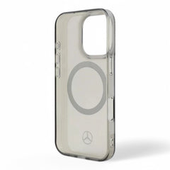 Mercedes - Benz mb hc magsafe transparent pc/tpu silver ring black iphone 16 - TOP MOVIL