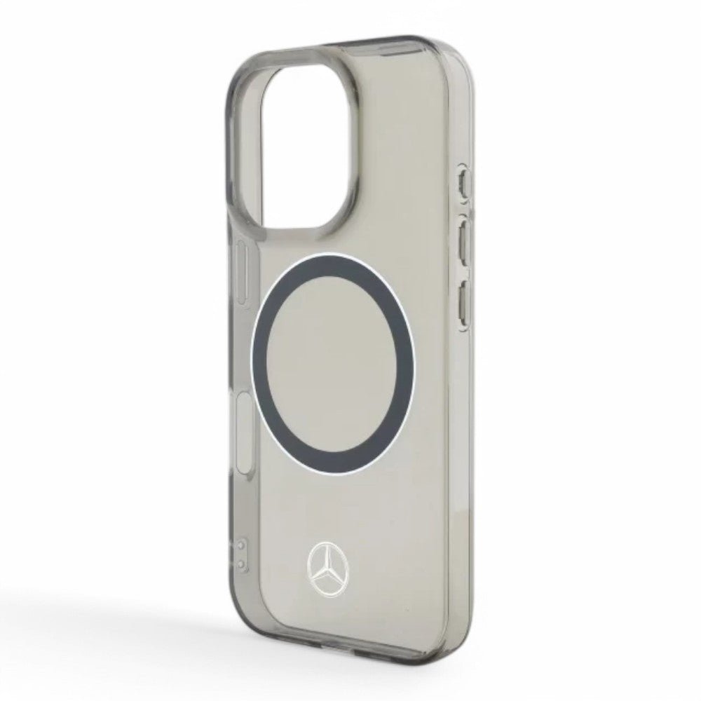 Mercedes - Benz mb hc magsafe transparent pc/tpu silver ring black iphone 16 - TOP MOVIL