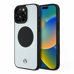 Mercedes - Benz mb leather & alu magsafe case silver iphone 16 pro max - TOP MOVIL