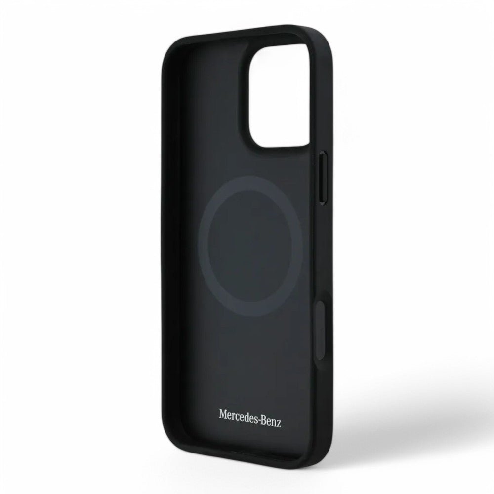 Mercedes - Benz mb leather & alu magsafe case silver iphone 16 pro max - TOP MOVIL