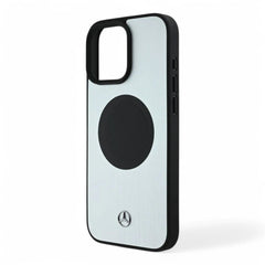 Mercedes - Benz mb leather & alu magsafe case silver iphone 16 pro max - TOP MOVIL