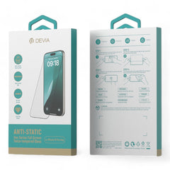 Protector pantalla devia vidrio templado iphone 16 plus van series full screen anti - static twice - tempered glass color transparente - TOP MOVIL